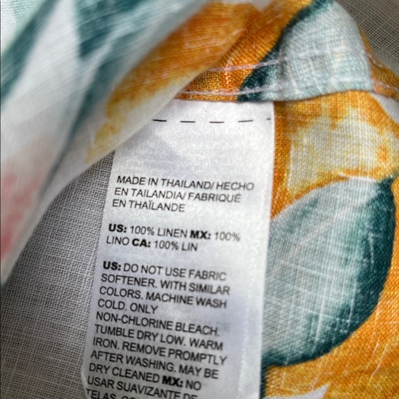 Chico’s 100% Linen Lemon Citrus Button Up Blouse Size 00 (US 2) - Picture 11 of 12